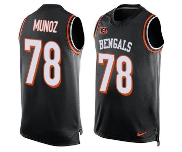 Men's Cincinnati Bengals #78 Anthony Munoz Black Hot Pressing Player Name & Number Nike NFL Tank Top Jersey