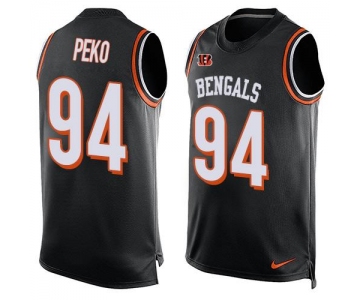 Men's Cincinnati Bengals #94 Domata Peko Black Hot Pressing Player Name & Number Nike NFL Tank Top Jersey