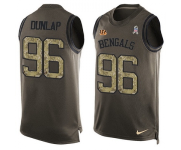 Men's Cincinnati Bengals #96 Carlos Dunlap Green Salute to Service Hot Pressing Player Name & Number Nike NFL Tank Top Jersey