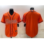 Men's Cincinnati Bengals Blank Orange With Patch Cool Base Stitched Baseball Jersey