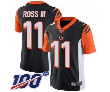 Nike Bengals #11 John Ross III Black Team Color Men's Stitched NFL 100th Season Vapor Limited Jersey