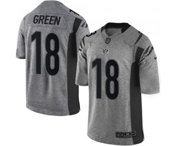 Nike Bengals #18 A.J. Green Gray Men's Stitched NFL Limited Gridiron Gray Jersey