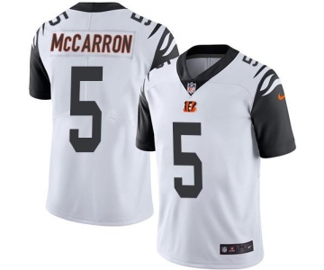 Nike Bengals #5 AJ McCarron White Men's Stitched NFL Limited Rush Jersey
