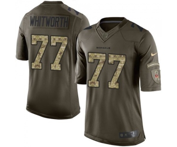 Nike Bengals #77 Andrew Whitworth Green Men's Stitched NFL Limited Salute to Service Jersey