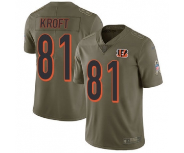 Nike Bengals #81 Tyler Kroft Olive Men's Stitched NFL Limited 2017 Salute To Service Jersey