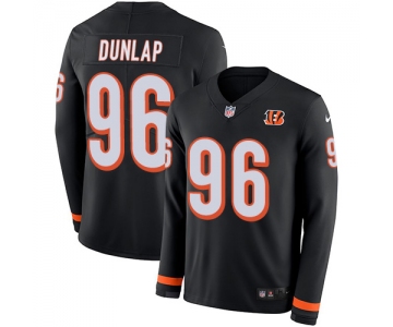 Nike Bengals #96 Carlos Dunlap Black Team Color Men's Stitched NFL Limited Therma Long Sleeve Jersey
