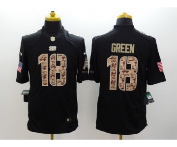 Nike Cincinnati Bengals #18 A.J. Green Salute to Service Black Limited Jersey