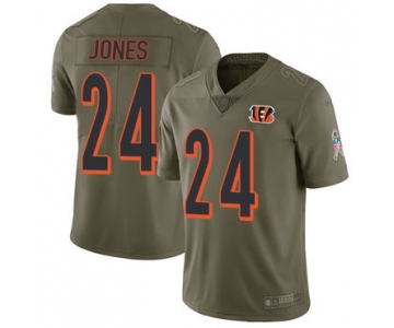 Nike Cincinnati Bengals #24 Adam Jones Olive Men's Stitched NFL Limited 2017 Salute To Service Jersey