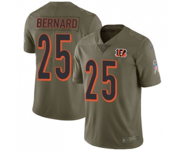 Nike Cincinnati Bengals #25 Giovani Bernard Olive Men's Stitched NFL Limited 2017 Salute To Service Jersey