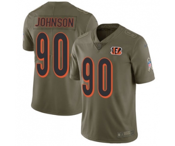 Nike Cincinnati Bengals #90 Michael Johnson Olive Men's Stitched NFL Limited 2017 Salute To Service Jersey