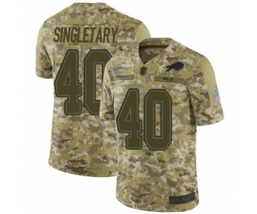 Bills #40 Devin Singletary Camo Men's Stitched Football Limited 2018 Salute To Service Jersey