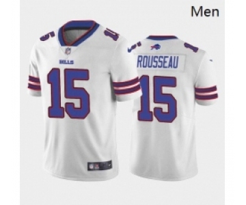 Men Buffalo Bills #15 Gregory Rousseau White Blue 2021 Draft Jersey