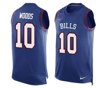 Men's Buffalo Bills #10 Robert Woods Royal Blue Hot Pressing Player Name & Number Nike NFL Tank Top Jersey