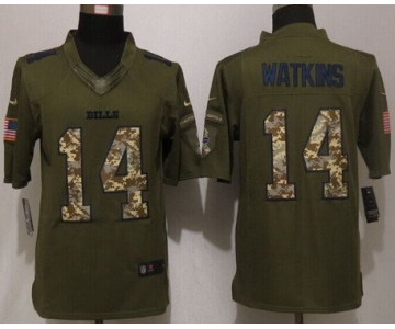 Men's Buffalo Bills #14 Sammy Watkins Green Salute To Service 2015 NFL Nike Limited Jersey