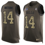 Men's Buffalo Bills #14 Sammy Watkins Green Salute to Service Hot Pressing Player Name & Number Nike NFL Tank Top Jersey