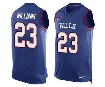 Men's Buffalo Bills #23 Aaron Williams Royal Blue Hot Pressing Player Name & Number Nike NFL Tank Top Jersey