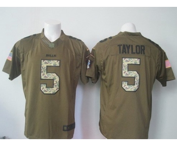 Men's Buffalo Bills #5 Tyrod Taylor Green Salute To Service 2015 NFL Nike Limited Jersey