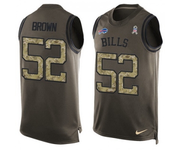 Men's Buffalo Bills #52 Preston Brown Green Salute to Service Hot Pressing Player Name & Number Nike NFL Tank Top Jersey