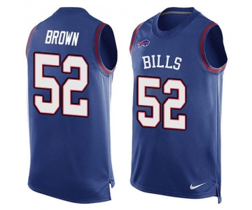 Men's Buffalo Bills #52 Preston Brown Royal Blue Hot Pressing Player Name & Number Nike NFL Tank Top Jersey