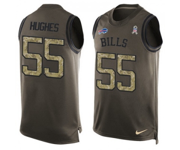 Men's Buffalo Bills #55 Jerry Hughes Green Salute to Service Hot Pressing Player Name & Number Nike NFL Tank Top Jersey