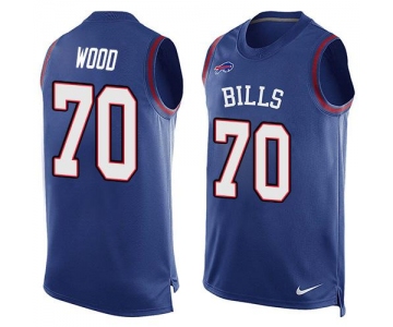 Men's Buffalo Bills #70 Eric Wood Royal Blue Hot Pressing Player Name & Number Nike NFL Tank Top Jersey