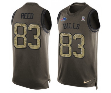 Men's Buffalo Bills #83 Andre Reed Green Salute to Service Hot Pressing Player Name & Number Nike NFL Tank Top Jersey