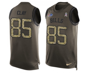 Men's Buffalo Bills #85 Charles Clay Green Salute to Service Hot Pressing Player Name & Number Nike NFL Tank Top Jersey