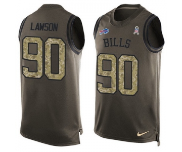 Men's Buffalo Bills #90 Shaq Lawson Green Salute to Service Hot Pressing Player Name & Number Nike NFL Tank Top Jersey