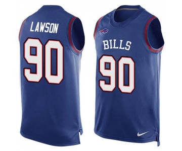 Men's Buffalo Bills #90 Shaq Lawson Royal Blue Hot Pressing Player Name & Number Nike NFL Tank Top Jersey