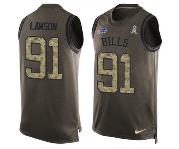 Men's Buffalo Bills #91 Manny Lawson Green Salute to Service Hot Pressing Player Name & Number Nike NFL Tank Top Jersey