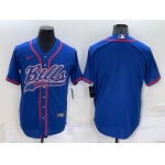Men's Buffalo Bills Blank Blue Stitched MLB Cool Base Nike Baseball Jersey