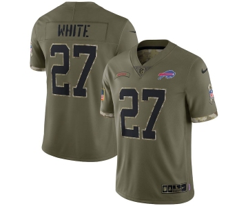 Men's Womens Youth Kids Buffalo Bills #27 Ttredavious White Nike 2022 Salute To Service Limited Jersey - Olive