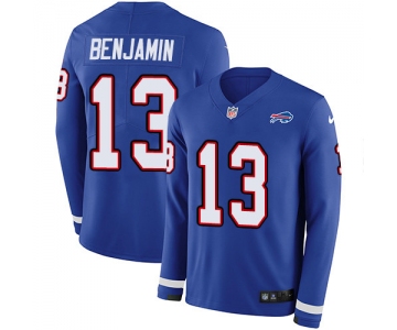 Nike Bills #13 Kelvin Benjamin Royal Blue Team Color Men's Stitched NFL Limited Therma Long Sleeve Jersey