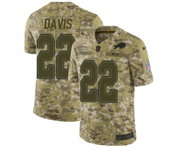 Nike Bills #22 Vontae Davis Camo Men's Stitched NFL Limited 2018 Salute To Service Jersey