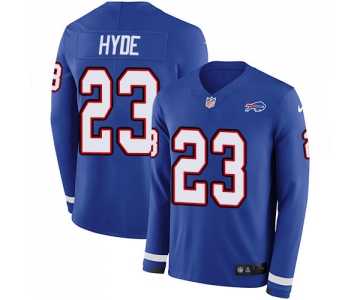Nike Bills #23 Micah Hyde Royal Blue Team Color Men's Stitched NFL Limited Therma Long Sleeve Jersey