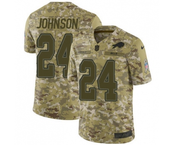 Nike Bills #24 Taron Johnson Camo Men's Stitched NFL Limited 2018 Salute To Service Jersey
