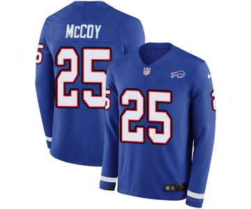 Nike Bills #25 LeSean McCoy Royal Blue Team Color Men's Stitched NFL Limited Therma Long Sleeve Jersey