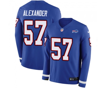 Nike Bills #57 Lorenzo Alexander Royal Blue Team Color Men's Stitched NFL Limited Therma Long Sleeve Jersey