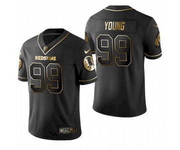 Men Washington Redskins Football Team #99 Chase Young Black Golden Limited Jersey