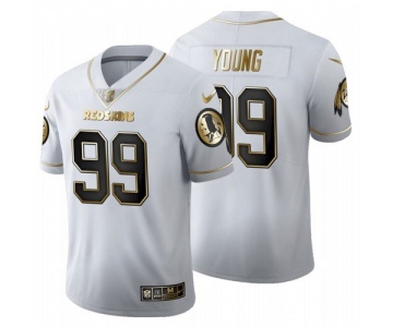 Men Washington Redskins Football Team #99 Chase Young White Golden Limited Jersey