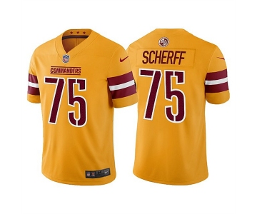 Men's Washington Commanders #75 Brandon Scherff Gold Vapor Untouchable Stitched Football Jersey