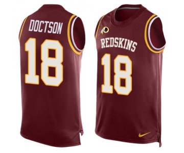 Men's Washington Redskins #18 Josh Doctson Burgundy Red Hot Pressing Player Name & Number Nike NFL Tank Top Jersey