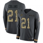 Men's Washington Redskins #21 Landon Collins Anthracite Salute to Service Stitched Football Limited Therma Long Sleeve Jersey