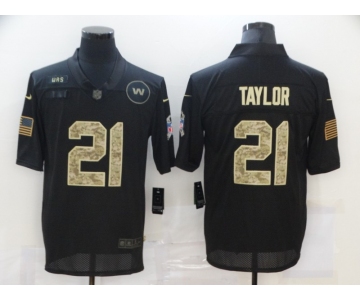 Men's Washington Redskins #21 Sean Taylor Black Camo 2020 Salute To Service Stitched NFL Nike Limited Jersey
