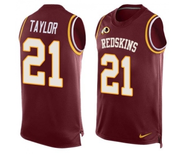 Men's Washington Redskins #21 Sean Taylor Burgundy Red Hot Pressing Player Name & Number Nike NFL Tank Top Jersey