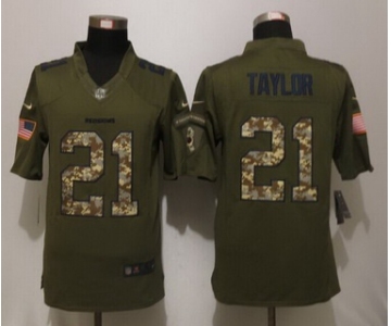 Men's Washington Redskins #21 Sean Taylor Retired Player Green Salute To Service 2015 NFL Nike Limited Jersey
