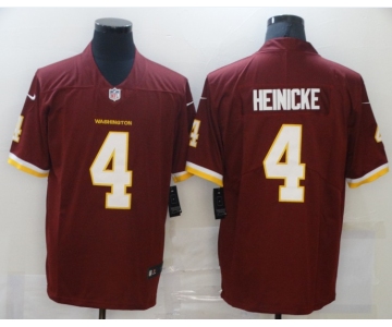 Men's Washington Redskins #4 Taylor Heinicke Burgundy Red NEW 2020 Vapor Untouchable Stitched NFL Nike Limited Jersey