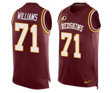 Men's Washington Redskins #71 Trent Williams Burgundy Red Hot Pressing Player Name & Number Nike NFL Tank Top Jersey