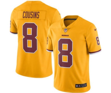 Men's Washington Redskins #8 Kirk Cousins Nike Gold Color Rush Limited Jersey