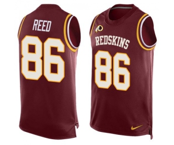 Men's Washington Redskins #86 Jordan Reed Burgundy Red Hot Pressing Player Name & Number Nike NFL Tank Top Jersey